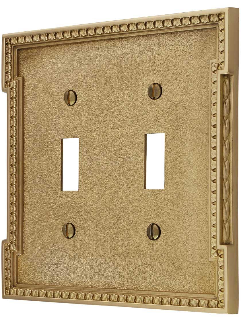 Neoclassical Double Gang Toggle Switch Plate.